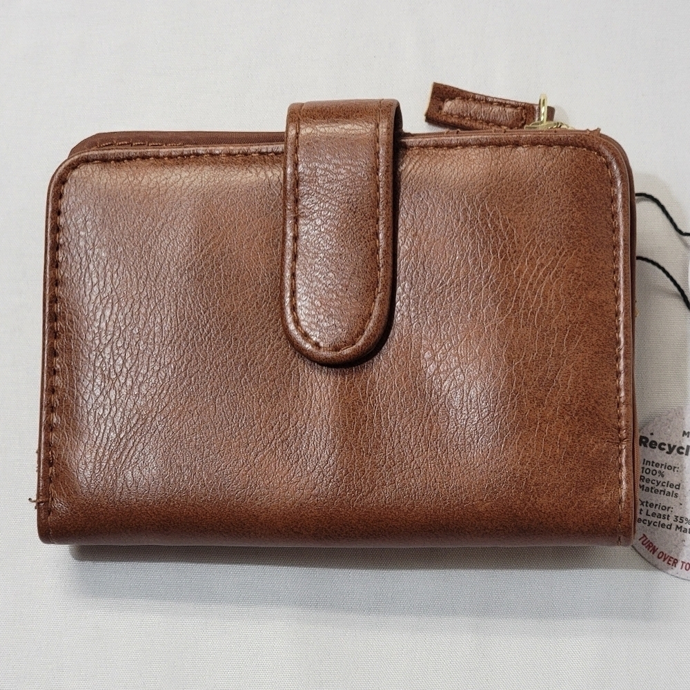 Mundi Womens Brown Mini Safe Keeper Bifold Wallet With RFID Blocking Technology